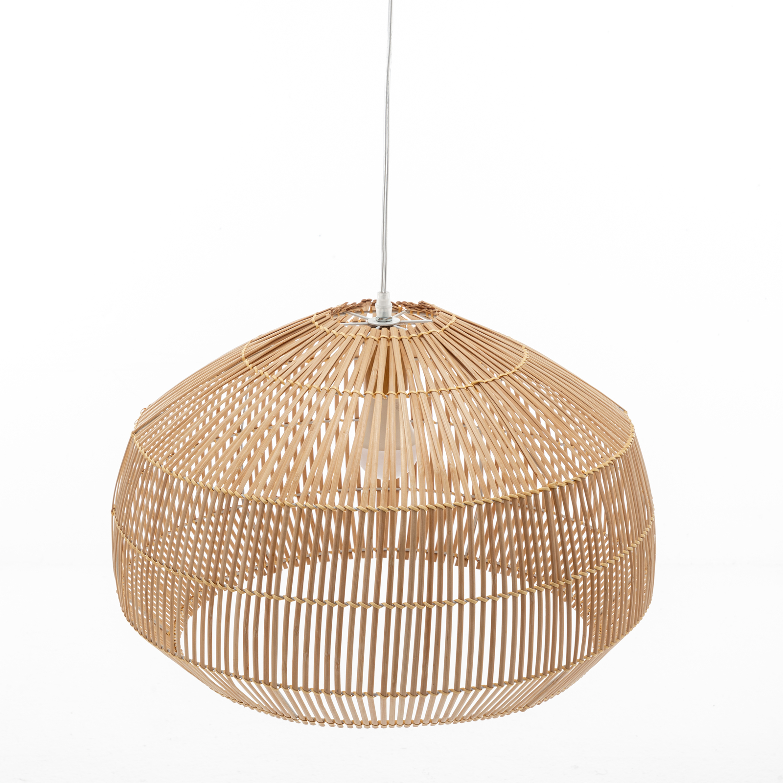 Natural Hand-Woven Bamboo Cage Pendant Lamp Light